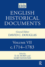 English Historical Documents: Volume 7 1714-1783 book cover