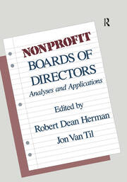 Nonprofit Boards of Directors: Analyses and Applications book cover