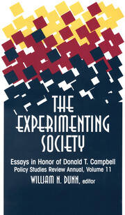 The Experimenting Society: Essays in Honor of Donald T. Campbell book cover