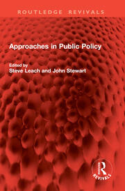 Approaches in Public Policy book cover