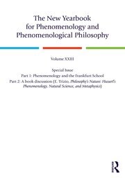 The New Yearbook for Phenomenology and Phenomenological Philosophy: Volume 23, Special Issue. 1: Phenomenology and the Frankfurt School 2: A book discussion (E. Trizio, Philosophy’s Nature: Husserl’s Phenomenology, Natural Science, and Metaphysics) book cover
