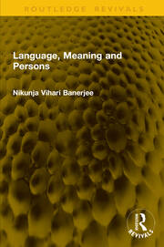 Language, Meaning and Persons book cover