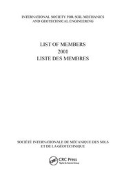 List of Members 2001: ISSMGE: International Society for Soil Mechanics and Geotechnical Engineering book cover