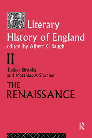 The Literary History of England: Vol 2: The Renaissance (1500-1600) book cover