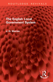 The English Local Government System book cover