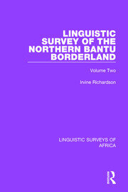Linguistic Survey of the Northern Bantu Borderland: Volume Two book cover