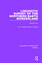 Linguistic Survey of the Northern Bantu Borderland: Volume Four book cover