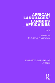 African Languages/Langues Africaines: Volume 4 1978 book cover