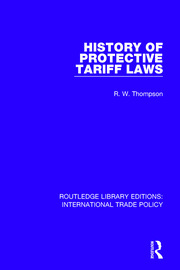 History of Protective Tariff Laws book cover