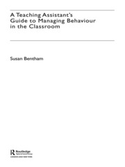 A Teaching Assistant's Guide to Managing Behaviour in the Classroom book cover