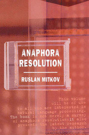 Anaphora Resolution book cover