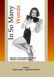 In So Many Words: Women’s Life Experiences from Western and Eastern India book cover
