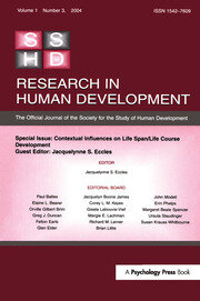 Contextual Influences on Life Span/life Course: A Special Issue of Research in Human Development book cover