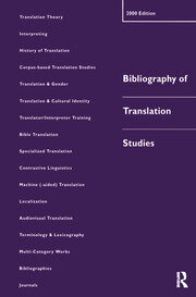 Bibliography of Translation Studies: 2000 book cover