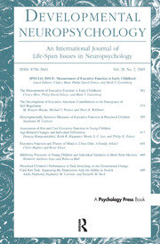 Measurement of Executive Function in Early Childhood: A Special Issue of Developmental Neuropsychology book cover