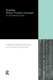 Teaching Modern Foreign Languages at Advanced Level book cover