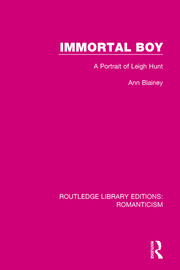 Immortal Boy: A Portrait of Leigh Hunt book cover
