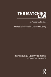 The Matching Law: A Research Review book cover