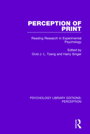 Perception of Print: Reading Research in Experimental Psychology book cover