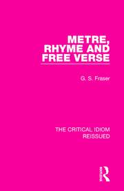 Metre, Rhyme and Free Verse book cover