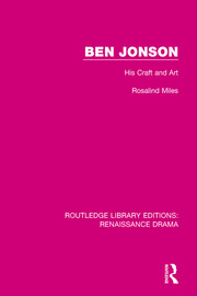 Ben Jonson: His Craft and Art book cover