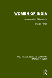 Women of India: An Annotated Bibliography book cover