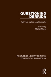 Questioning Derrida: With His Replies on Philosophy book cover