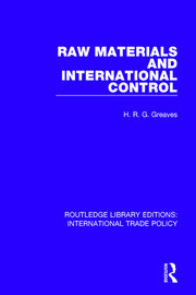 Raw Materials and International Control book cover