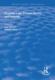Property Law: Current Issues and Debates book cover