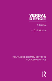Verbal Deficit: A Critique book cover