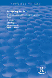 Ma(r)king the Text: The Presentation of Meaning on the Literary Page book cover