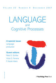 Language Production: Second International Workshop on Language Production: A Special Issue of Language and Cognitive Processes book cover
