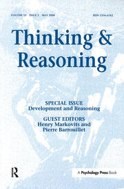 Development and Reasoning: A Special Issue of Thinking and Reasoning book cover