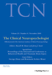 Proceedings of the International Conference on Behavioral Health and Traumatic Brain Injury: A Special Issue of The Clinical Neuropsychologist book cover