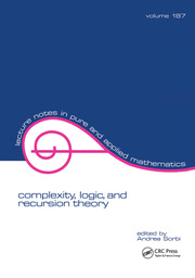 Complexity, Logic, and Recursion Theory book cover