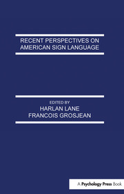 Recent Perspectives on American Sign Language book cover