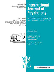 XXX International Congress of Psychology: Abstracts book cover