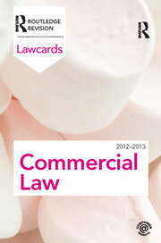 Commercial Lawcards 2012-2013 book cover