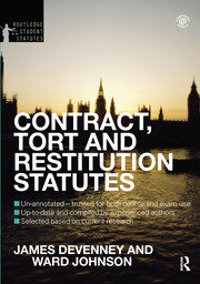 Contract, Tort and Restitution Statutes 2012-2013 book cover