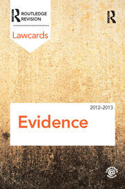 Evidence Lawcards 2012-2013 book cover