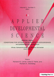 Conditions for Optimal Development in Adolescence: An Experiential Approach: A Special Issue of Applied Developmental Science book cover
