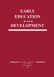 Early Education and Development: A Special Issue of Early Education and Development book cover