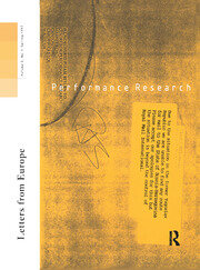 Performance Research: Letters from Europe book cover