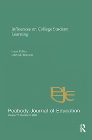 Influences on College Student Learning: Special Issue of peabody Journal of Education book cover