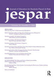 Where Are they Now?: A Tenth-anniversary Retrospective:a Special Issue of the journal of Education for Students Placed at Risk book cover
