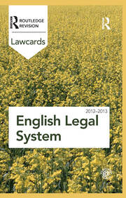 English Legal System Lawcards 2012-2013 book cover