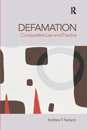Defamation: Comparative Law and Practice book cover