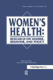 Black Women's Health: A Special Double Issue of women's Health: Research on Gender, Behavior, and Policy book cover