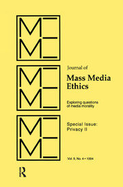 Privacy II: Exploring Questions of Media Morality: A Special Issue of the journal of Mass Media Ethics book cover