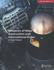 Weapons of Mass Destruction and International Order book cover